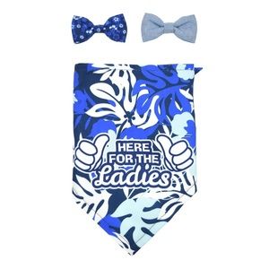 Vibrant Life Dog Bandana & Collar Clip Set, "Here For The Ladies", X-Small/Small
